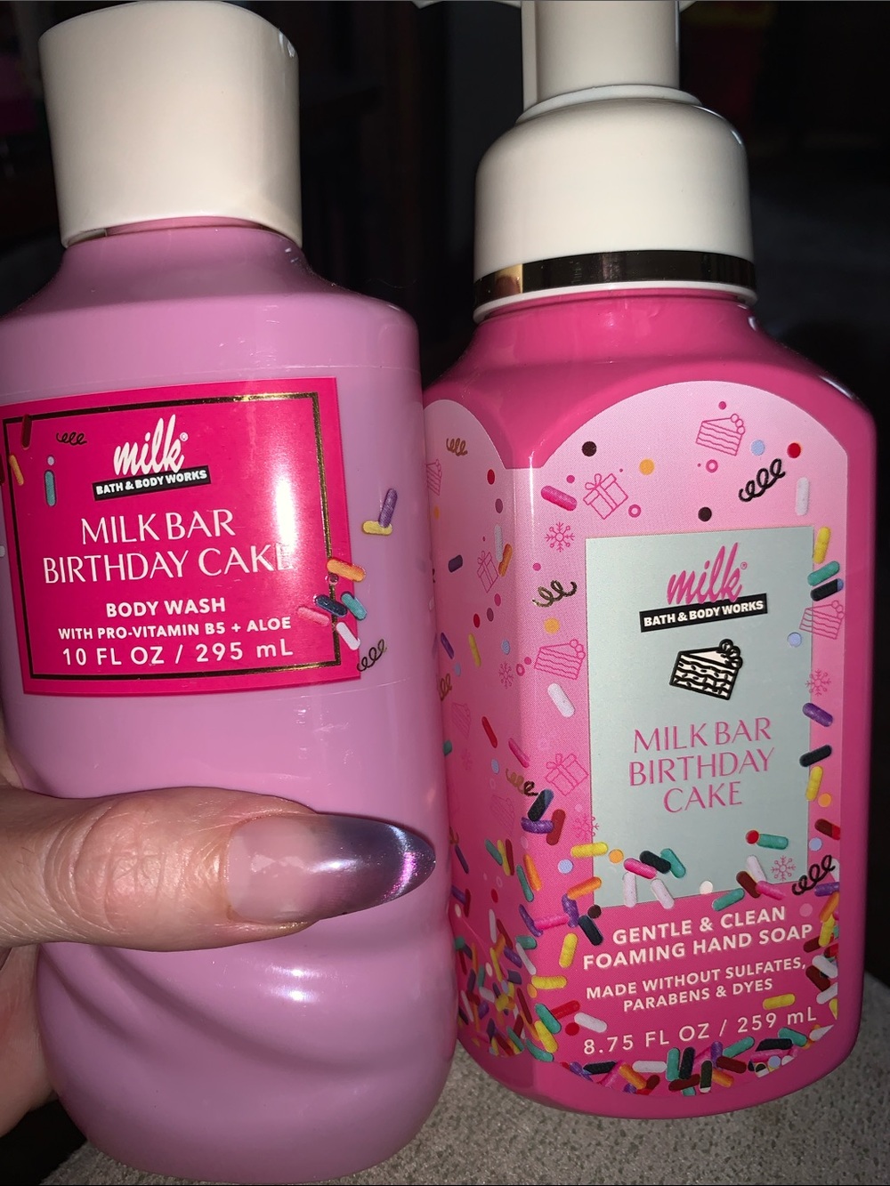 Bath & Body Works Pink Milk Bar Birthday Cake Body Wash & Foaming Hand Soap Duo